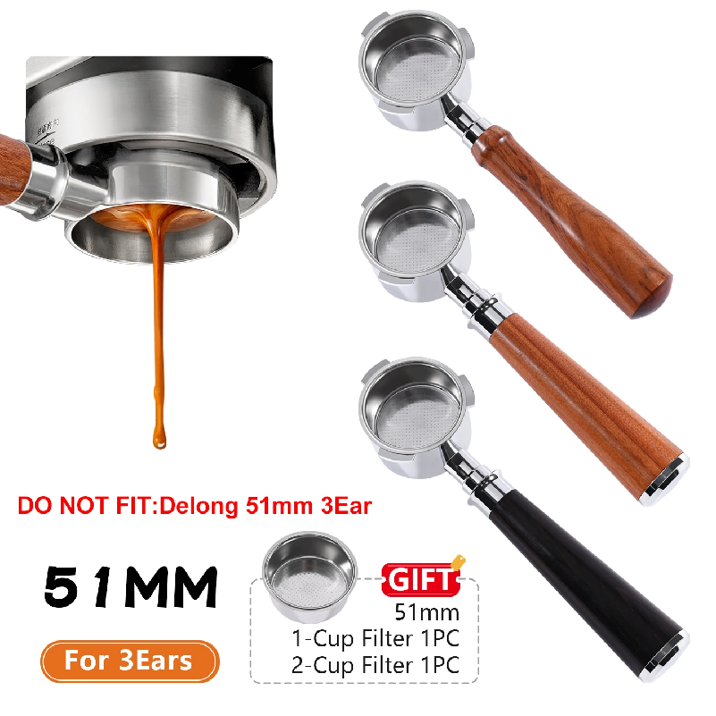Quality Coffee Equipment - Portafiltro sin fondo para café, 51mm,