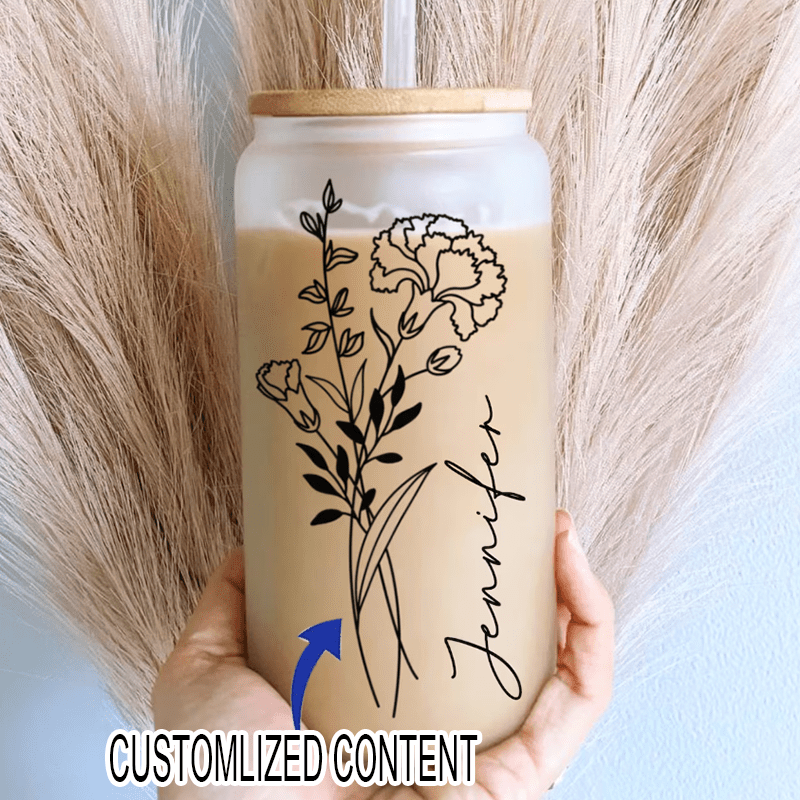 Coffee Equipment Names - Vaso de Vidrio Esmerilado Reutilizable Personalizado