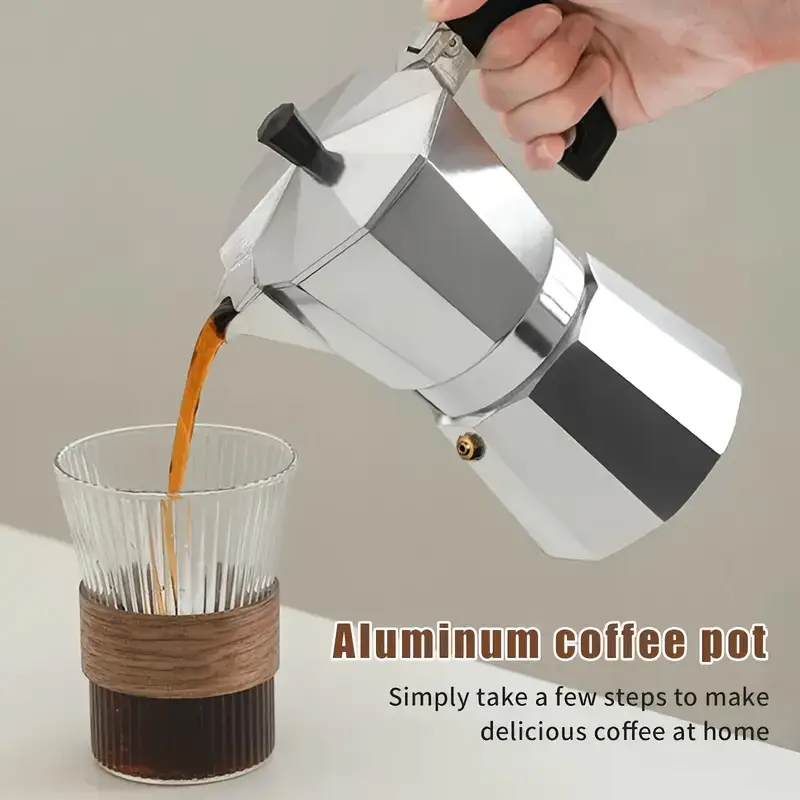 Quality Coffee Equipment - Cafetera Moka Clásica de Aluminio de