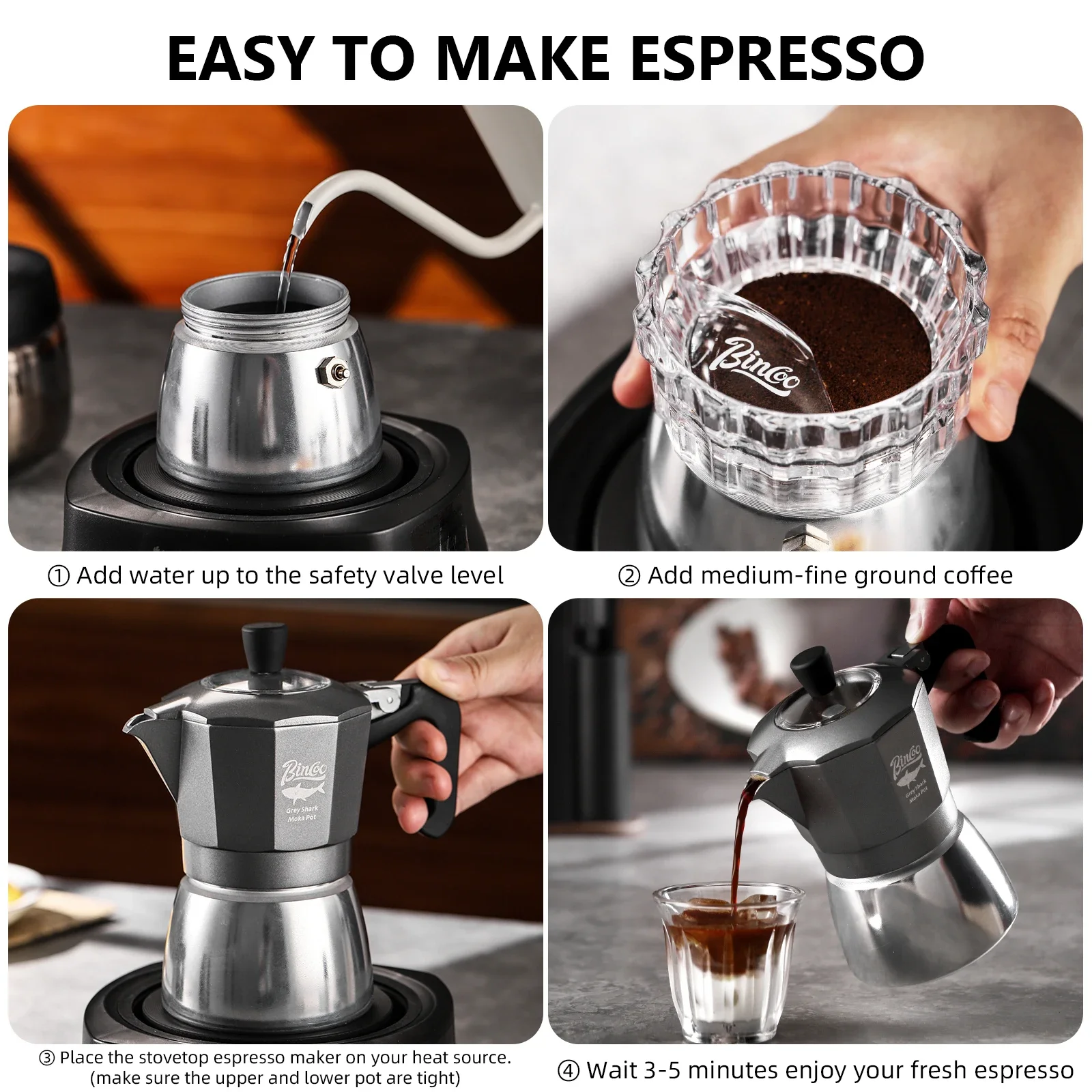 Cafetera Moka Bincoo de 2 Taza - Quality Coffee Equipment reseña y precio