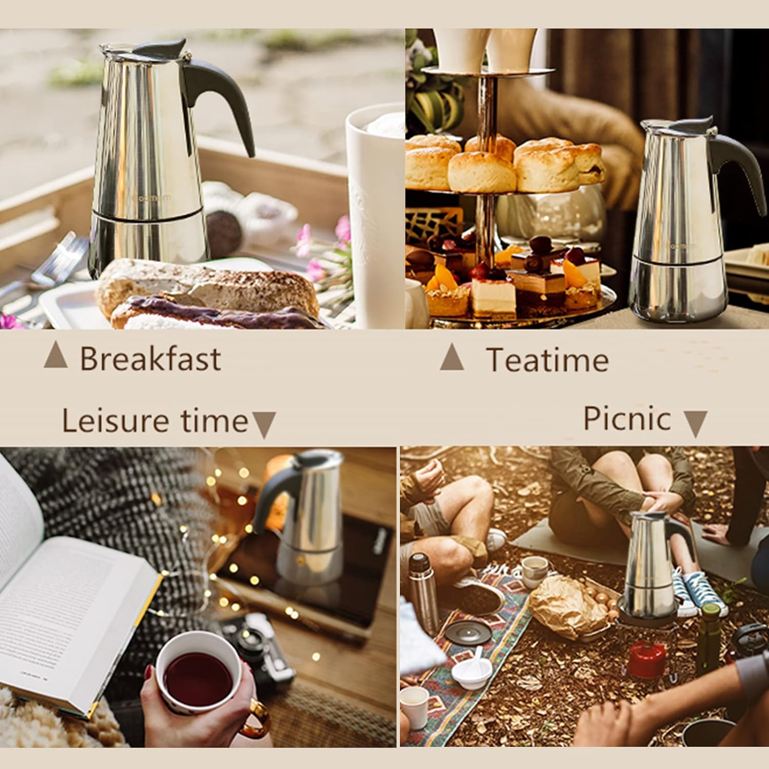4/6/9 tazas Moka Pot Caffe Taz - Quality Coffee Equipment reseña y precio